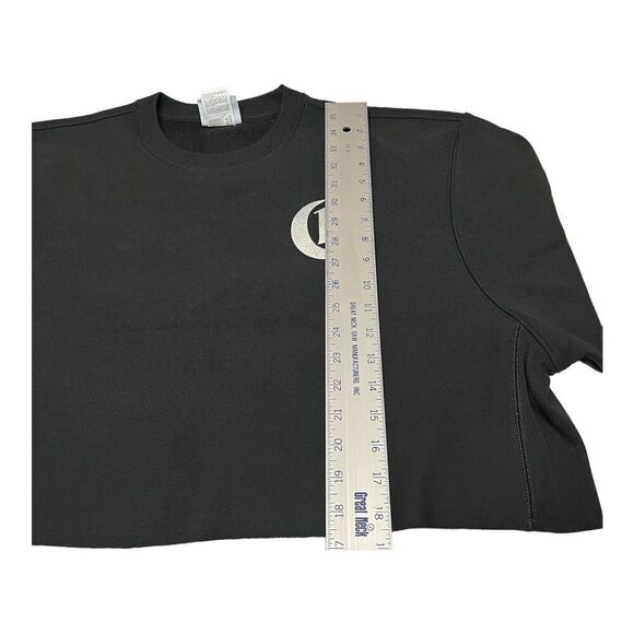 Champion Sweatshirt WMNS XL Black Crop Cut Off Reverse‎ Weave Silver Old English - Picture 3 of 11